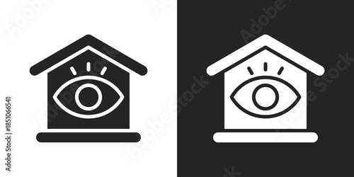 Surveillance Authority Icon In Black And White Glyph Style
