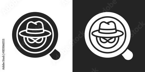 Criminal Investigation Icon In Black And White Glyph Style