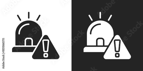 Emergency Alert Icon In Black And White Glyph Style