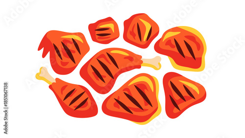 Close up of Spicy Red Chili Peppers on White Background