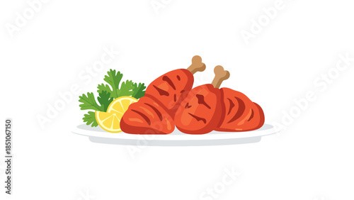 Freshly Cooked Roasted Carrots with Herbs and Vegetables on a White Surface