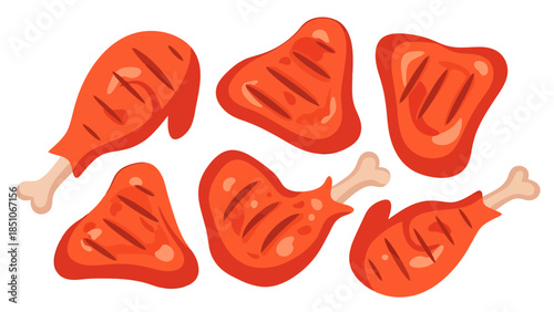 Fresh Raw Chicken Drumsticks and Pieces for Cooking and Meal Preparation