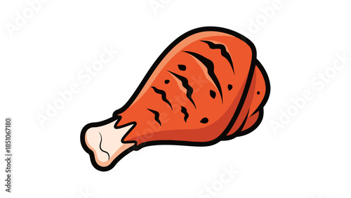 Freshly Cooked Roasted Chicken Leg with Crispy Skin