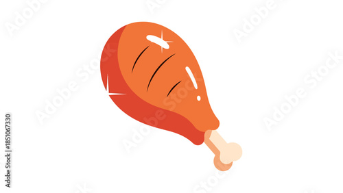 Juicy Cooked Chicken Drumstick with Crispy Skin and Tender Meat