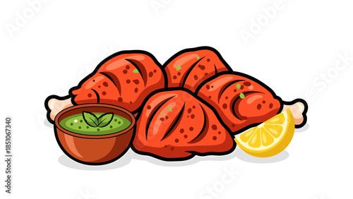 Fresh Spicy Chicken Wings with Lemon and Herb Dip