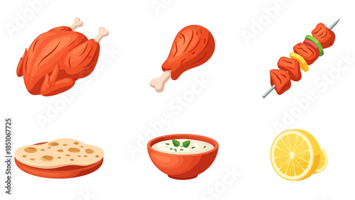 Assorted Chicken Dishes and Ingredients for Meal Preparation