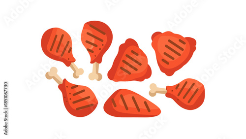 Assorted Raw Chicken Drumsticks and Pieces for Cooking and Meal Preparation