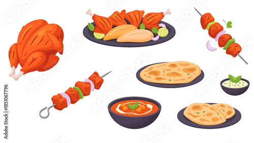 Delicious Assorted Asian Cuisine with Sushi Dumplings and Noodles for Food Lovers