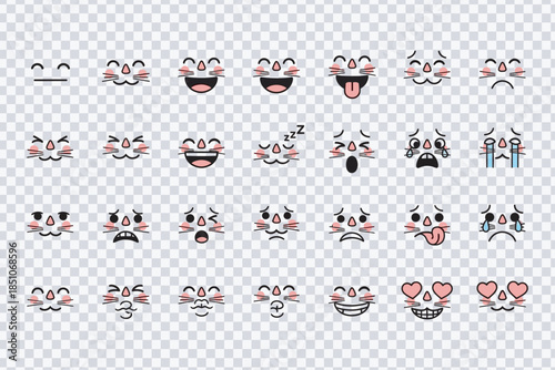 Comprehensive Vector Collection of Expressive Cartoon Faces and Diverse Emotional Gestures
