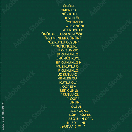 Happy teacher's day greeting card that reads ÖĞRETMENLER GÜNÜNÜZ KUTLU OLSUN with lettering. Happy teachers day greeting card in Turkish Language with lettering.