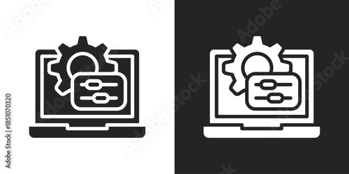 Configuration Icon In Black And White Glyph Style