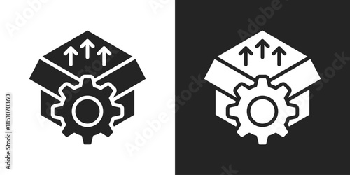 Release Icon In Black And White Glyph Style