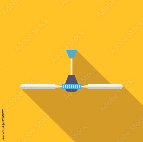 Ceiling fan moving cool air overhead with long shadow effect