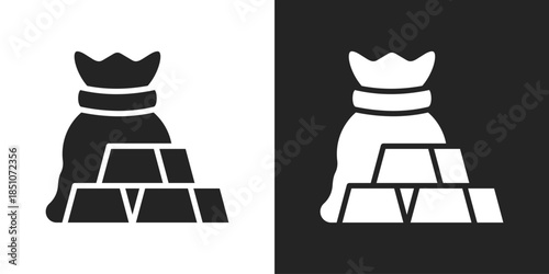 Wealth Reserve Icon In Black And White Glyph Style