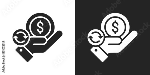 Return Yield Icon In Black And White Glyph Style