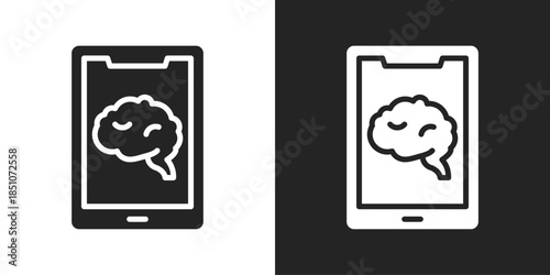 Smart Finance Icon In Black And White Glyph Style