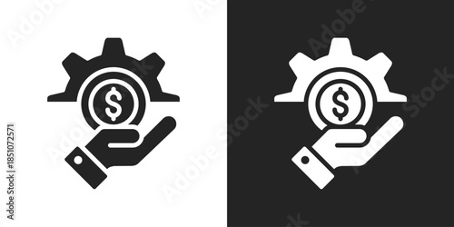 Value Creation Icon In Black And White Glyph Style