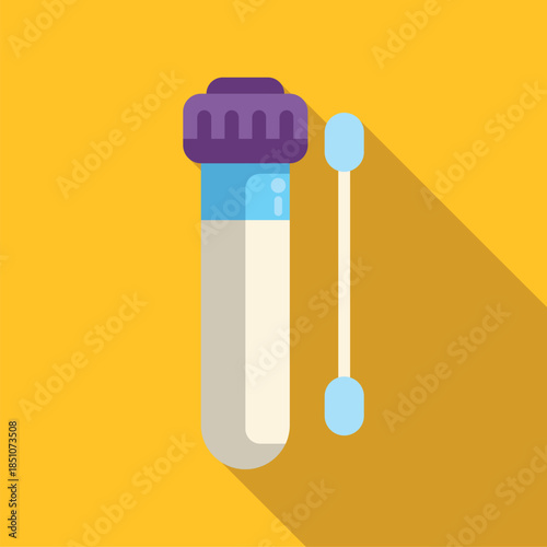 Test tube and a medical swab used for collecting diagnostic samples