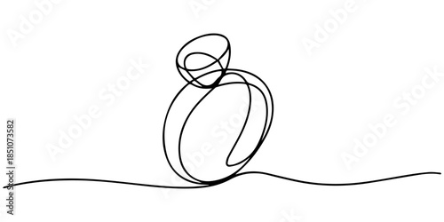 Wedding ring line art vector illustration. Vector eps, Wedding Ring continuous one line drawing minimalism design, couple wedding rings one continuous line drawing vector, Wedding rings line vector