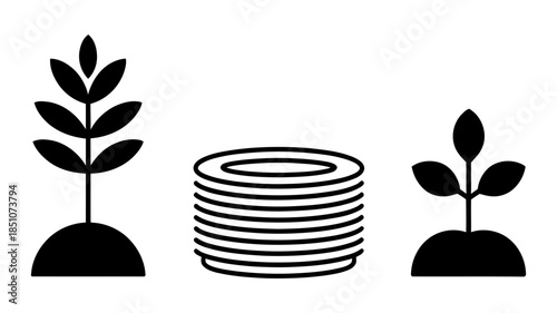 Sustainable growth and food production icon representing agriculture and resource