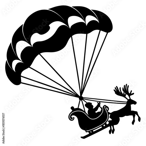 paraglider silhouette vector illustration