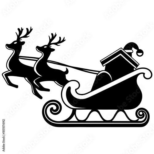 santa claus on sledge