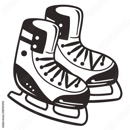 hand drawn vector illustration of ice skates