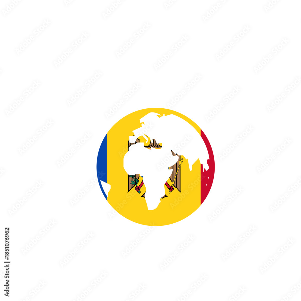 Obraz premium Moldova World Globe In Icon