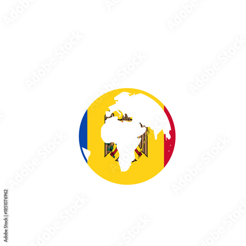 Moldova World Globe In Icon