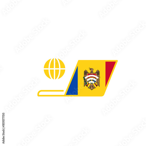 Moldova Laptop Globe In Icon