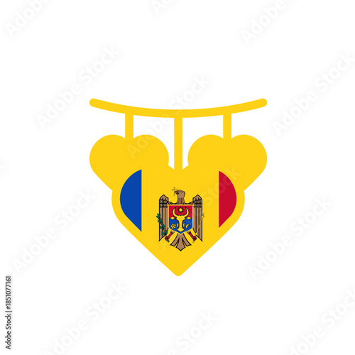 Moldova Love Banner In Icon