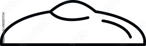 Pita bread showing a flatbread outline with simple black lines