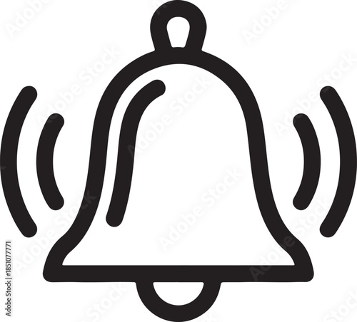 Notification bell with waves alerting people of new messages or events online