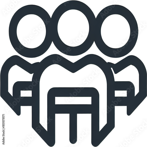 Teamwork Icon: A modern graphic of connected people symbolizing collaboration, unity, and partnership.