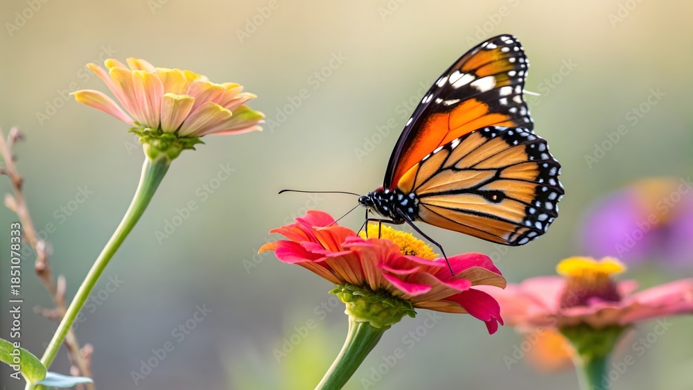 Fototapeta premium monarch butterfly on flower