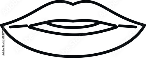 Lips vector drawing illustrating beauty, sensuality, and speech