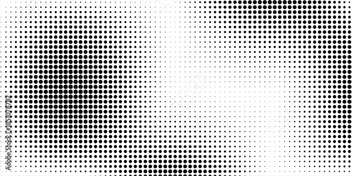 Halftone gradient. Dotted gradient, smooth dots spraying and halftones dot background seamless horizontal geometric pattern vector template set modern circle background modern