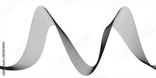 Abstract vector background with grey wavy lines