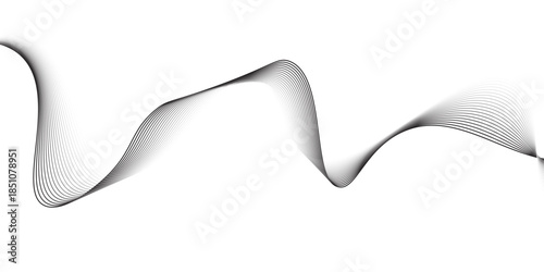abstract Grey wave line background on white background.