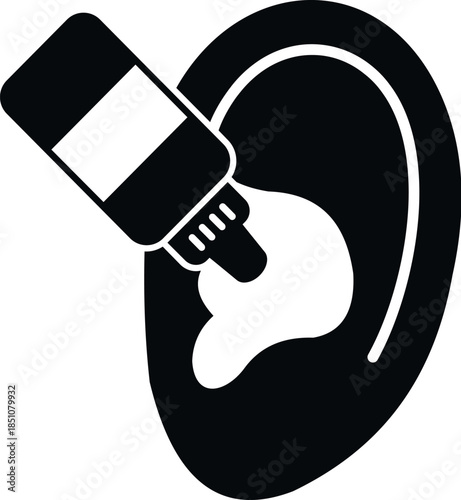 Ear drops administering into an ear for medical treatment and health care