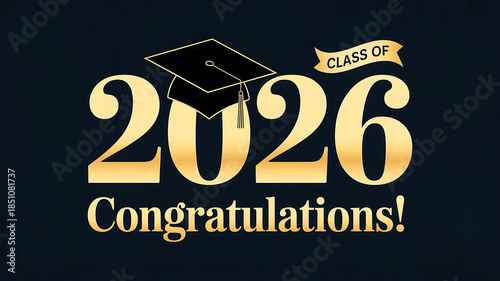Congratulations class of 2026 graduation gold text graphic