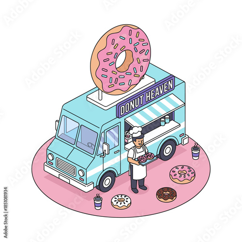 Donut Heaven food truck selling sweet pastries