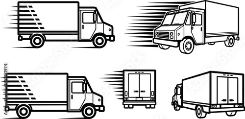 deliverytruckiconsetvariousanglesandsides