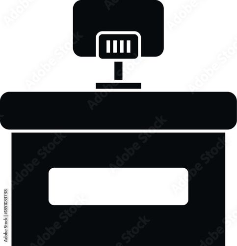 Cash register vector icon symbolizing retail transactions and business payment