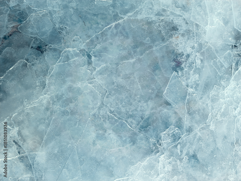 Fototapeta premium Texture of blue ice background