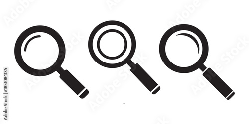 Search icon vector. Magnifying glass symbol. Simple flat magnifier or loupe for business analysis, find, and research concepts. UI element isolated on white background., pro