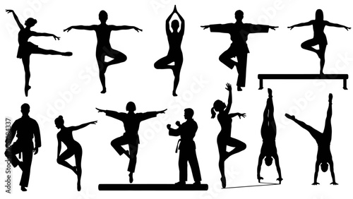 silhouettes of dancing people