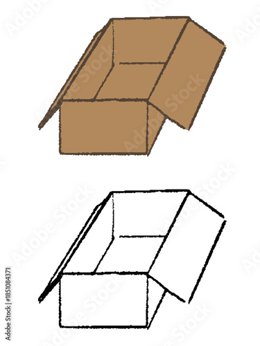 手描きの空のダンボール
