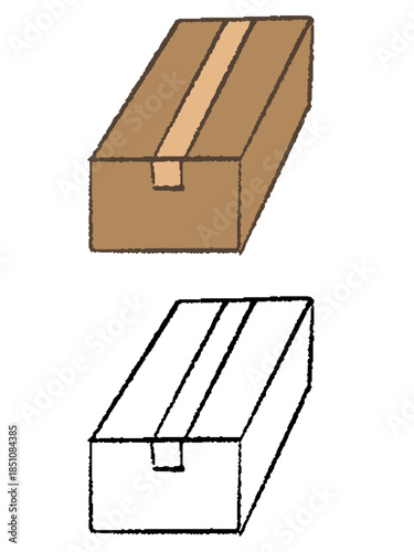 手描きの閉じたダンボール