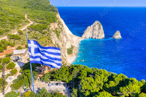 Aerial photos of the famous Mizithres Rocks and the beach in Keri, Zakynthos 2025